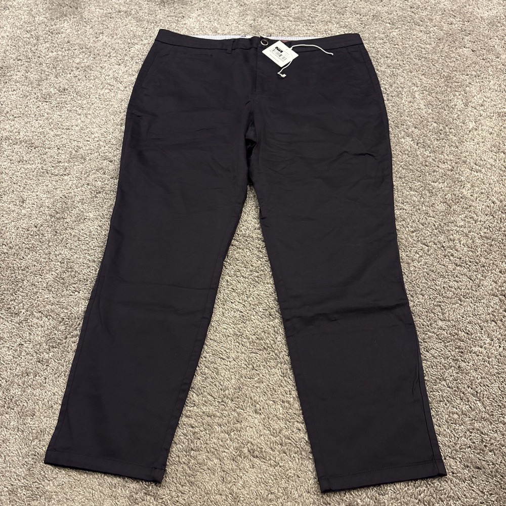 NEW Perk Clothing Feel Good Chino Pants Ink Blue Slim Fit Stretch Mens 40x30 NWT